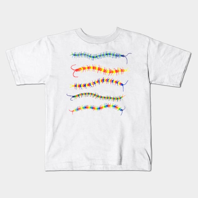 Colorwheel Centipede Kids T-Shirt by RaLiz